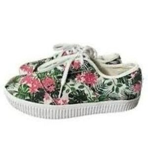 TOMS Womens Size 5.5 Cardones Indio Platform Sneakers Tropical Floral Canvas NWT